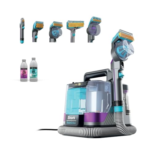 Shark StainStriker HairPro Pet Fleckenreiniger, 450 W Saugkraft, Anti-Clog-Tierhaarextraktor, entfernt hartnäckige Flecken & Gerüche, leicht & tragbar, inkl. 4 Aufsätze und 2 Reinigungsmittel PX250EUT