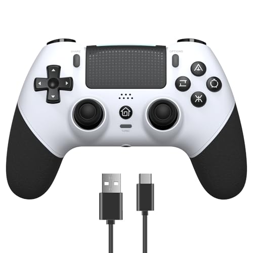 RCCBOOST Controller für PS4, Controller P4 mit TURBO MACRO Programmierung, 2024 Neuer HALL Effect Joystick Sensitive Non Drift, 1000mAh Akku Controller für PS4/ Pro/Slim mit Lautsprecher Audio Jack