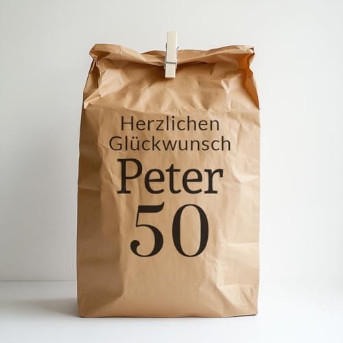 XXL Geschenkbeutel, Papiertüte, Papiersack, Alter Sack, INDIVIDUALISIERBAR mit Namen und Alter, Geburtstag, Hochzeit, Jubiläum, Geschenktüten, Tüten für große Geschenke, MADE in GERMANY!
