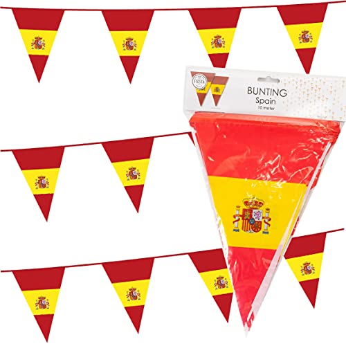 Deko * SPANIEN * für Party und Länderparty | Dekoration Partydeko Spain Espana Flagge Rot Gelb, Edition: Wimpelgirlande, 10m