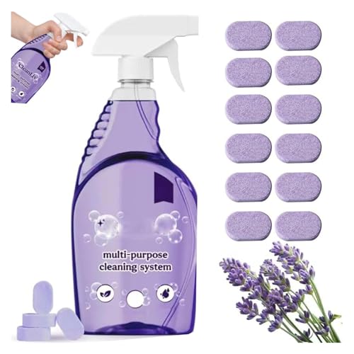 Drclean Spray Backofenreiniger, Dr. Clean Sprühreiniger für Backöfen, Allzweckreiniger für Zuhause, Küche, Bad, Mehrzweck-Reiniger mit konzentrierten Reinigungstabletten (1 Flasche + 12 Stück)