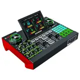 G10 Gaming Audio Mixer, Live Streaming und Recording Equipment, 48V Phantomspeisung, Multifunktionale Soundkarte, Voice Changer Support, Audio Mixer mit Soundkarte für PC Recording Gaming Singen
