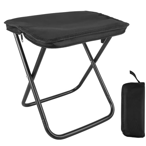 Asfrode Campinghocker Faltbar, 30x27x30cm Tragbarer Klapphocker Faltbarer Hocker mit Reißverschluss Angelhocker Klappstuhl Ultraleicht Klappbar Falthocker für Camping Konzerte Angeln Wandern