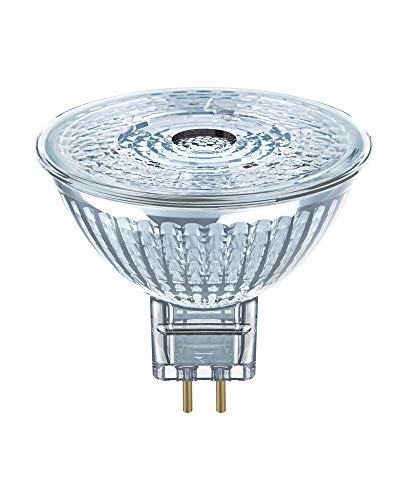 OSRAM MR16 LED Reflektorlampe mit GU5.3 Sockel, Kaltweiss (4000K), Glas Spot, 6,5W, Ersatz für 50W-Reflektorlampe, LED STAR MR16 12 V