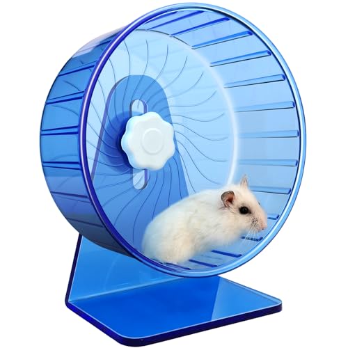 Hamsterrad,Silent Laufräder Hamster Rad,Silent Wheel,Super Silent Hamster Übungsräder,Einstellbarer Stand Hamster Übungsräder,Ruhiges Rattenrad (Φ 14cm, Blau)