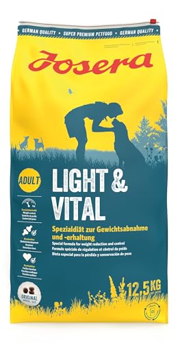 JOSERA Light & Vital (1 x 12,5 kg) | Adult | Premium Trockenfutter für ausgewachsene Hunde | Geflügel & Erbse | wenig Fett und viel Protein zur Gewichtskontrolle | weizenfrei | Hundefutter | 1er Pack