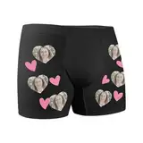 Personalisierte Unterhose Männer Boxershorts mit Gesicht bedrucken - Herren lustige personalisierte Boxershorts Männer mit Foto (DE/NL/SE/PL, Alphanumerisch, L, XL, Regular, Regular, Schwarz)