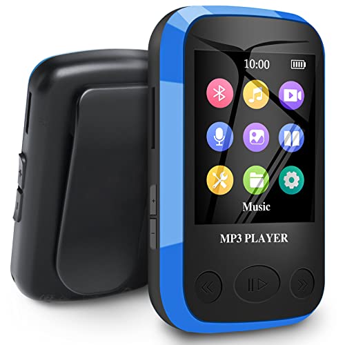 Bluetooth 5.0 MP3-Player, Sport-Musik-Player 32GB mit 1,7-Zoll-TFT-Bildschirm, eBook, Sprachaufzeichnung, inkl. Kopfhörer, unterstützt bis zu 128 GB TF/Micro SD-Karte