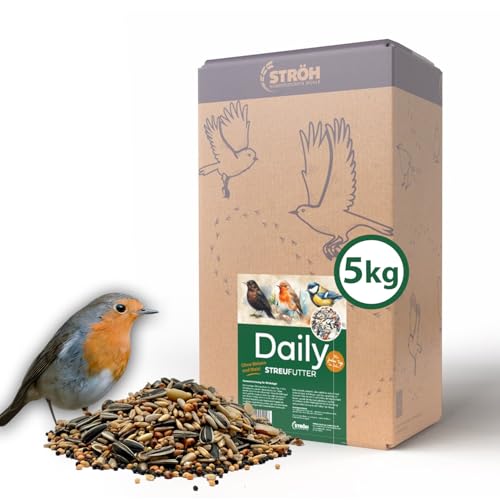 Daily Wildvogelfutter Streufutter von STRÖH – 5 kg natürliche, hochwertige Samenmischung für Wildvögel | ohne Getreide & Mais | 100% recycelbare Verpackung & CO₂-neutraler Versand