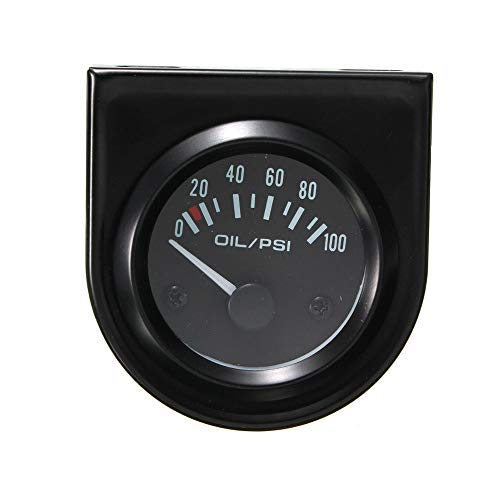 Mintice 2" 52mm LED Licht Kfz Auto Öldruck Anzeige Oil Pressure Anzeige Instrument Gauge Meter Rauchfarbe Len Zeiger Indikator