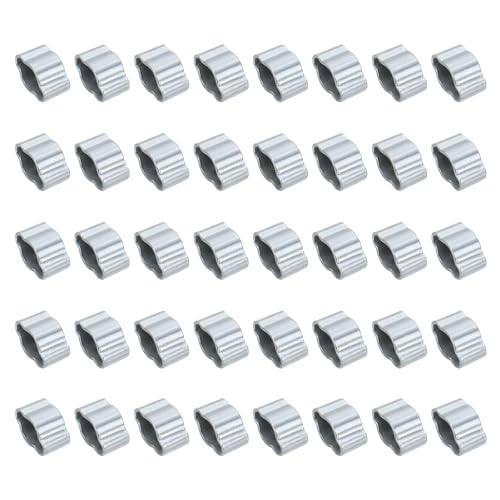 PATIKIL 40er Pack 3-5mm Doppelohr Schlauchklemme, verzinkter Stahl O Clip Crimp Ringe für Kraftstoff Benzinrohr Rohrverbindungen, Silberton