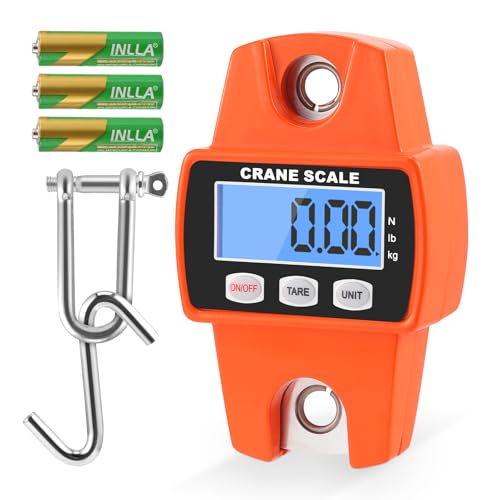 Digitale Hakenwaage, Küchenwaage Gepäckwaage, 300kg Kofferwaage Digital mit Haken, Elektronische Hebewaage Industriewaage, für Angeln, Koffer, Jagd im Freien Waage, LCD Display