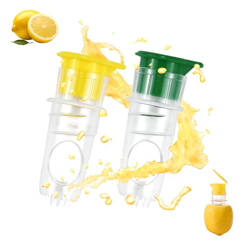 Doksvp 2 Stück Zitronenpresse Klein Set, Zitronensaft Ausgießer Entsafter, Limettenpresse Lemon Squeezer Handpresse, Zitruspresse Manuell, für Orangen, Zitronen, Zitrusfrüchten