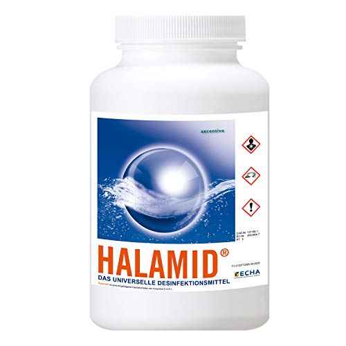 HALAMID - DAS ORIGINAL! CHLORAMIN-T - Professionelles Desinfektionsmittel gegen Viren, Bakterien, Pilze und einzellige Ektoparasiten, wie Giardien bei Hund und Katze, 1kg Eimer