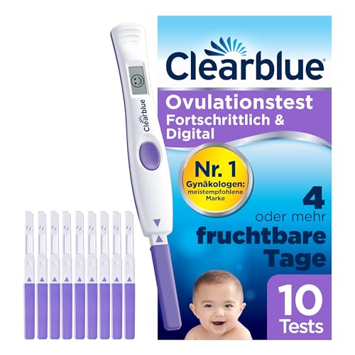 Clearblue, Kinderwunsch Ovulationstest Fortschrittlich Digital Fruchtbarkeitstest für Eisprung Tests, Stück, 10 stück, (Pack of 10)