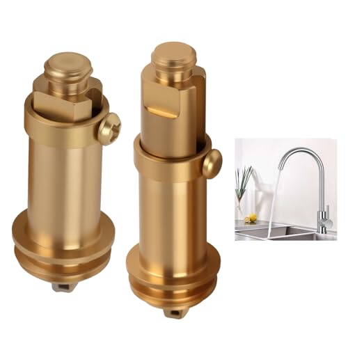 FunWorth Pop-Up-Waschbeckenstöpsel aus Messing, Klick-Klack-Abflussstopfen mit Kupferkernfeder, universell passend für Waschbecken und Badewannen-Abfluss (M8/M16-Gewinde), 2 Stück