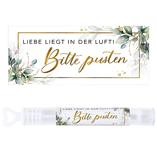 100 Stück Aufkleber für Hochzeit Seifenblasen, Liebe liegt in der Luft! Bitte pusten, Wasserdicht Seifenblasen Hochzeit Aufkleber, Selbstklebend Seifenblasenaufkleber, Seifenblasen Sticker