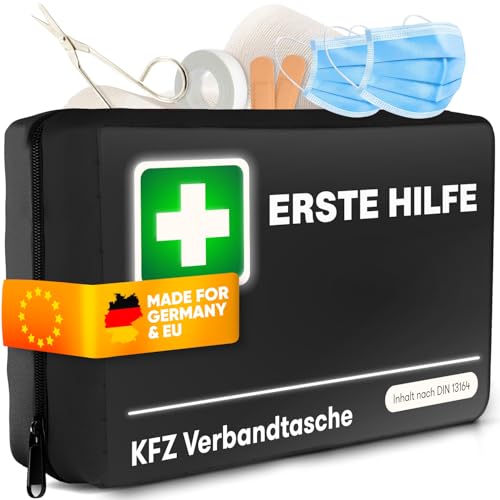 Verbandskasten Auto nach aktueller Norm 2025 DIN 13164 (StVO konform) - Erste Hilfe Set Auto Verbandskasten 2025 Kfz Verbandskasten 2025