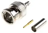 Amphenol RF Stecker Koaxialsteckverbinder BNC-Steckverbinder, Kabelmontage, Crimp-Anschluss, für BT 3002-Kabel, 75Ω,