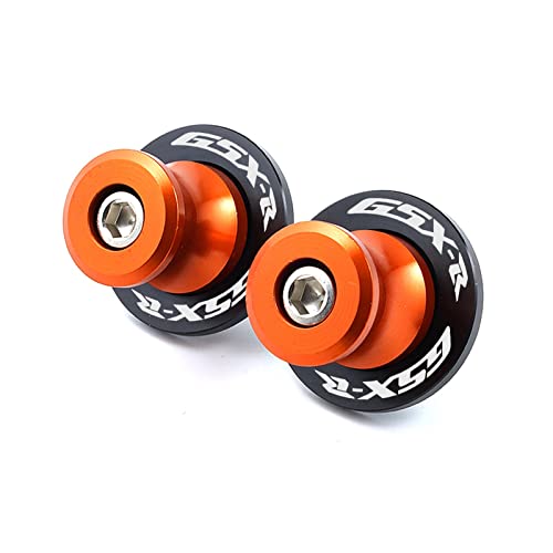 MMXwaLiL Schwinge Spool Sliders Für GSXR 600 750 1000 GSX R 600 750 1000 1998-2022 2021 Motorradzubehör CNC M8 Schwingenspulen Slider Standschraube(Orange)