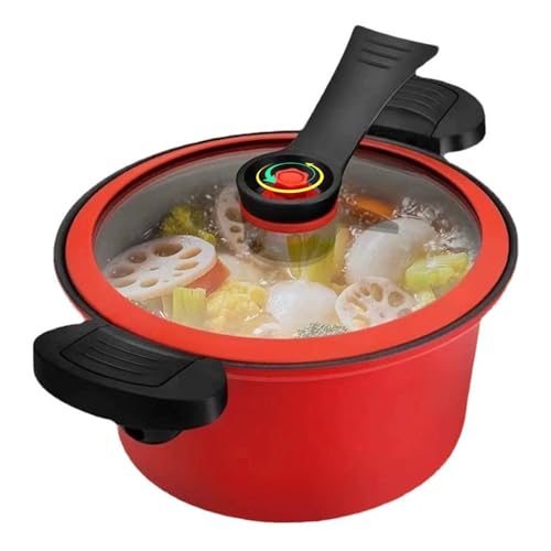 Mini-Schnellkochtopf, 3, 5 l schneller Heizdrucktopf mit Schlossgrenzen, Nicht-Schicht-Lagerbestand mit durchsichtigem Through-Deckel für Gas, Induktion und elektrischen Herden