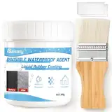 Transparenter Wasserdichter Beschichtungsmittel 300g, Unsichtbar Wasserfester Kleber, Dichtmasse Wasserdicht, Wasserfestes Beschichtungsmittel für Verschiedene Fugen, Risse und Undichtigkeiten (300g)