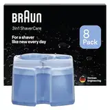 Braun 3-in-1 ShaverCare Reinigungskartuschen für Reinigungsstationen, reinigt 10x besser als Wasser, mit Zitrusduft, für eine hygienische Reinigung zum Entfernen von Haar- und Hautpartikeln, 8er Pack