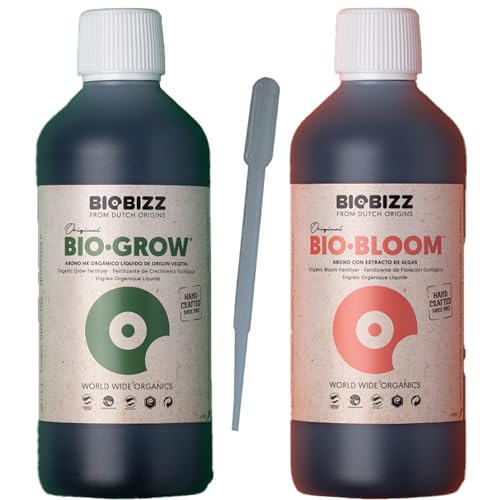 Biobizz Bio Bloom 1L und Biobizz Bio Grow 1L Set, Bio-Dünger für kräftiges Wachstum und reichhaltige Blüte – Organisches Dünger-Set für Indoor und Outdoor Pflanzen