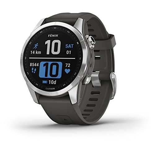 Garmin fenix 7S – schlanke GPS-Multisport-Smartwatch mit 1,2“ Display und Touch-/Tastenbedienung, TOPO-Karten, über 60 Sport-Apps, Garmin Music und Garmin Pay. Bis zu 11 Tage Akkulaufzeit, wasserdicht