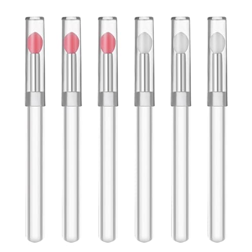 6 Stück Nail Art Dotting Tools Silikon Nageldesign Pinsel Nagel Art Pinsel für Gelnägel Nagelbürste für Nagelkunst Nageldesign Zubehör Nägel Pinselset Makeup Lippenpinsel Silicone Nail Brush