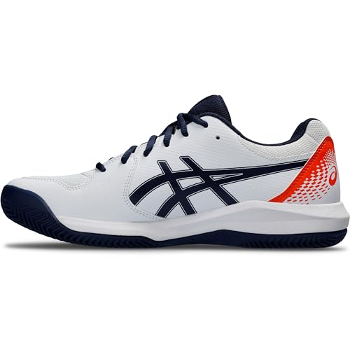 ASICS Herren Gel-Dedicate 8 Clay Sneaker, White/Blue Expanse, 46 EU