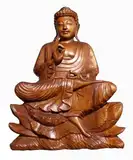 Wogeka Super schöner 40 cm Lotus Buddha Meditation Mönch Holz Budda Feng Shui BMLFU40