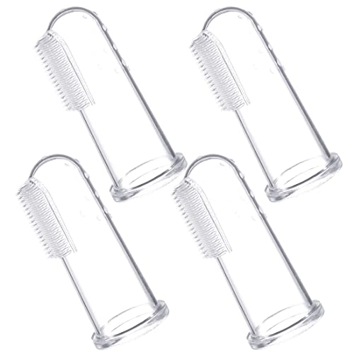 4 Stück Fingerzahnbürste Baby Baby Zahnbürste Fingerzahnbürste baby Zahnpflege Kindermundpflege und Zahnfleischmassage für Babys 0-24 Monate baby toothbrush