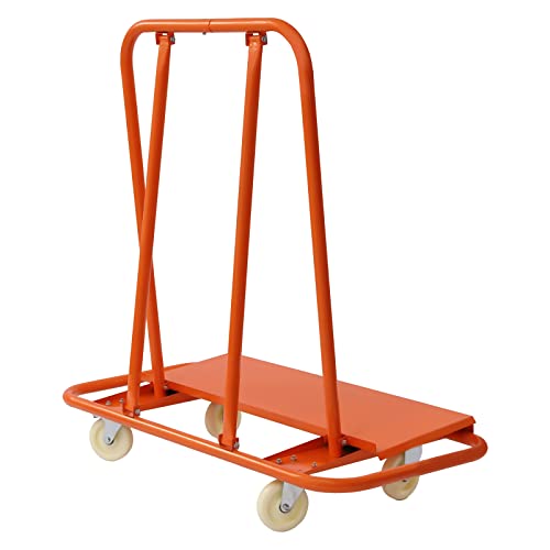 MEELRYD Plattenwagen 997.9 kg Tragfähigkeit Plattentransportwagen, Paneelwagen Rollenwagen Trolley Stahl Plattentransporter mit Universalrädern Transporthilfe (Orange)