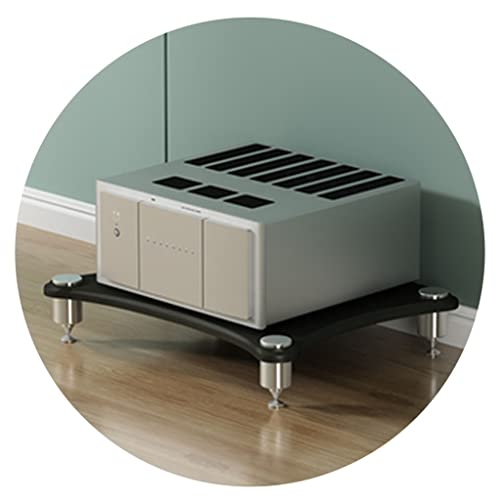 HiFi Rack AV Ständer 1/2/3/4 Etagen TV-Schrank für Verstärker und Lautsprecher, stabiles Audio-Equipment-Regal, schwarz, Größe: 60 x 48 x 10 cm (1 Ebene), perfekt für Heimkino-Setup.