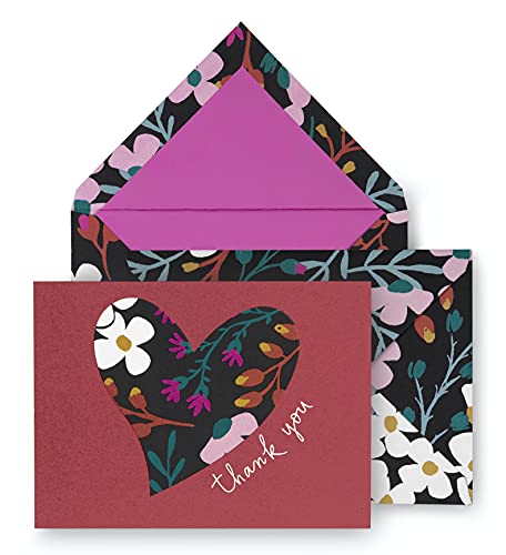 Kate Spade New York Blanko Dankeskarten, Schreibwaren-Set mit 10 Karten und Umschlägen, Herbstblumenmotiv