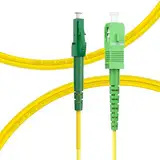 FLYPROFiber 2m Glasfaserkabel LC APC auf SC APC, LWL Patchkabel Singlemode Glasfaser Kabel Simplex 9/125μm, Lichtwellenleiter LSZH