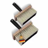 2X WOW!TOOLS Universal-Deckenbürste, – Robuste Kunststoffborsten, 170 x 70 mm, mit Holzkörper und Kunststoffgriff - Tapezierbürste - Quaste