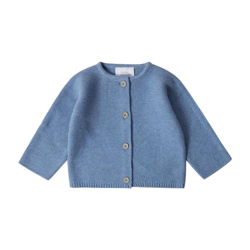 Stellou & friends Strickjacke-Cardigan für Mädchen und Jungen | Hochwertige Baby-Kleidung aus 100% Baumwolle I Gr. 98/104 - Hellblau