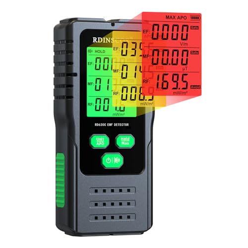 EMF-Messgerät Strahlungsdetektor Digitaler Elektromagnetische Felder Handgehaltener EF/MF/RF Elektromagnetische Strahlung Messgerät mit LCD EMF-Inspektionen (RD630C)