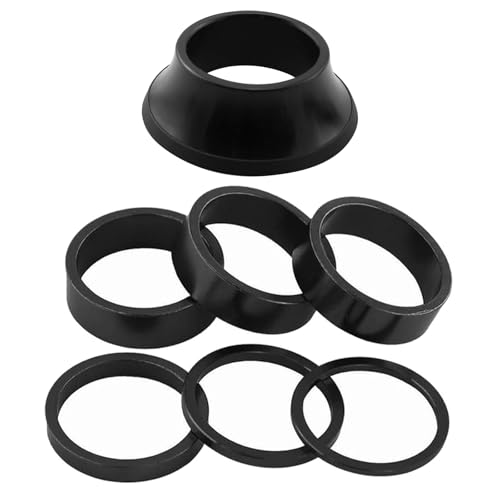 TIKBRO Fahrrad Vorbau Spacer 1 1/8 Zoll Ahead Spacer Aluminium Distanzringe Fahrrad Lenker 7 Stück MTB Headset Spacer 2mm / 3mm / 5mm / 10mm / 15mm