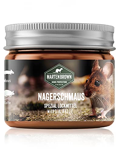 Martenbrown® Nagerschmaus Spezial Lockmittel für Mäuse und Ratten/Bestücken Sie mit diesem knetbaren Mäuseköder Ihre Mäusefallen/Mauslockmitel Rattenlockmittel Mausköder Mittel gegen Mäuse / 200ml