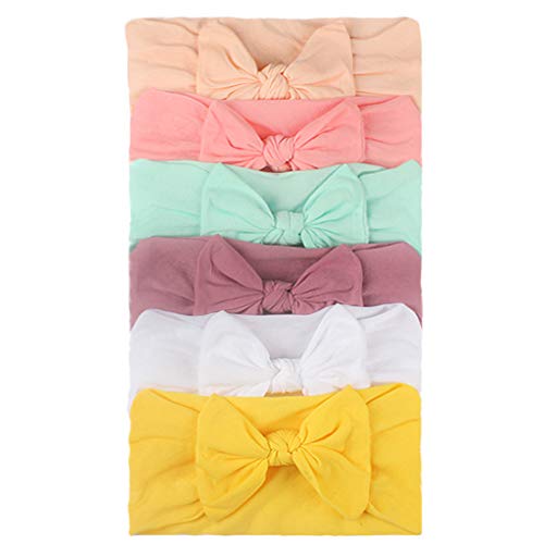 Hair Girls Baby 6PCS Headband Bogen Kopfbedeckung Turban Kleinkinderzubehör Band Baby Pflege Breites Stirnband Baby (A, One Size)