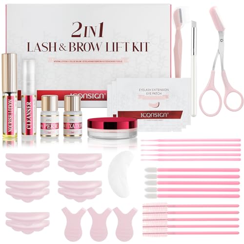 Wimpernlifting and Augenbrauen Laminierung Set, Hbaid 2 in 1 Lash Lifting Augenbrauen Lift Kit DIY Brauen Perm Wimpern Perming Kit Professionell Wimpernverlängerung Kit Lange andauernd 2023 Version