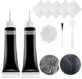 Wffeila Leder Reparatur Set, 40ML Kunstleder Reparaturset, Leder Restaurator,Reparatur Set für Autositze,Sofas, Lederjacke,Schuhe,Gürtel Kratzer,Löcher Schwarz Gürtel Schuhe Kunstleder Kratzer Risse