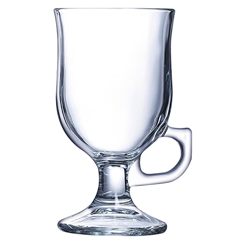 Arcoroc ARC 37684 Irish Coffee Kaffeeglas mit Henkel, 240ml, Glas, transparent, 6 Stück