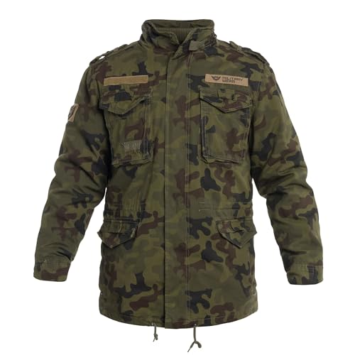 Military Wear M65 Giant Jacke Polnische Panther wz.93 Tarnung 3XL | Herren Militärjacke aus Baumwolle | Vintage Look | Ganzjahres Tactical Jacke | Militärschule Uniform | 4 Taschen
