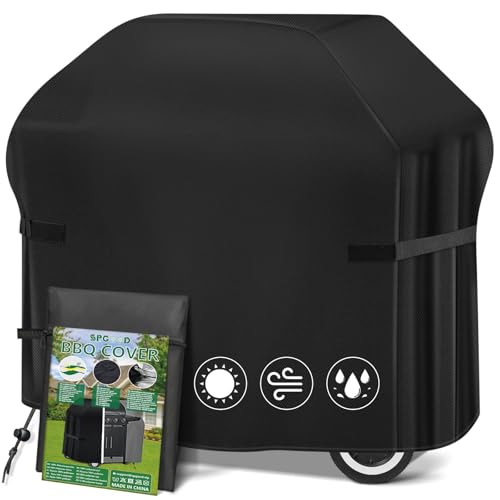 SPGOOD Grillabdeckung Wetterfest 420D Oxford-Stoff Grill Abdeckhaube Gasgrill Wasserdicht Staubdicht Schutzhülle Haube Abdeckplane Reißfest BBQ Cover, Universelle 132x66x110 cm