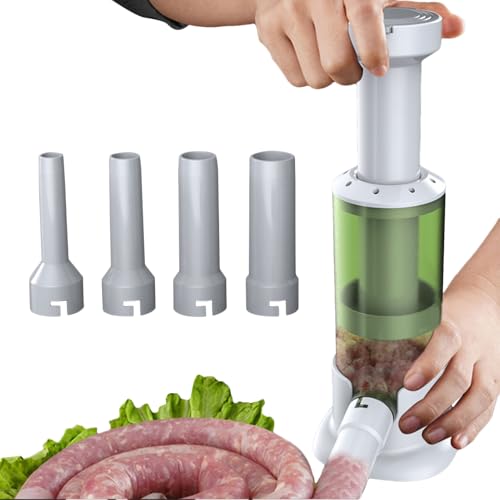 Hausgemachter Wursthersteller - Handbuch Wursthersteller | Home Wurst Stuffer | Wursthersteller -Maschine | Picknick -Fleisch -Stuff | Wurstpresse Für Zuhause | Küchenfleisch -Stuff Mit 4 Röhren Zum L