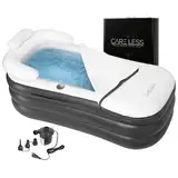 CARE LESS Badewanne Aufblasbar [Geeignet bis 188 cm] Starkes PVC | Eisbad | Aufblasbare Faltbare Mobile Freistehende Badewanne für Erwachsene und Dusche